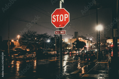rainy street sign sf