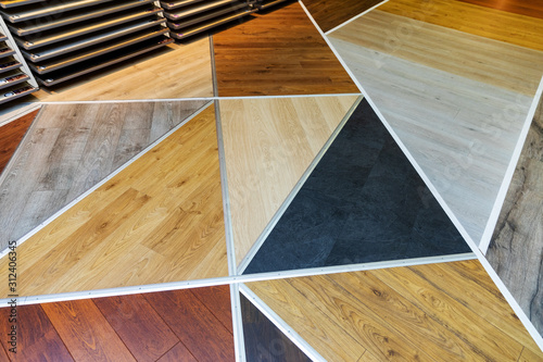flooring shop - laminate samples on the floor