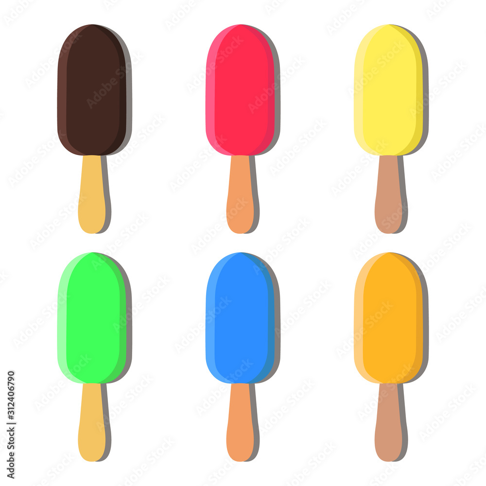 Ice lolly. Ice cream set. Vector illustration. Ice lolly. Ice cream set. Vector illustration.
