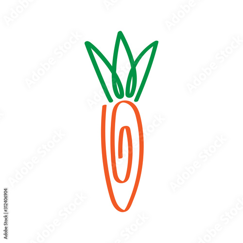 Carrot. Flat icon. Vector illustration