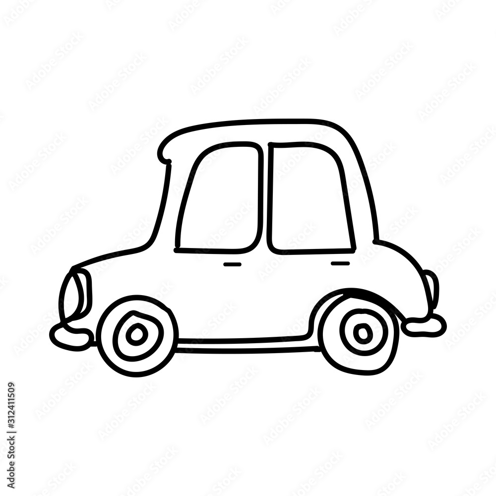 Vintage car doodle sketch vector illustration graphics design. Perfect for backgrounds, backdrop, sticker, label, icon, banner, poster etc.