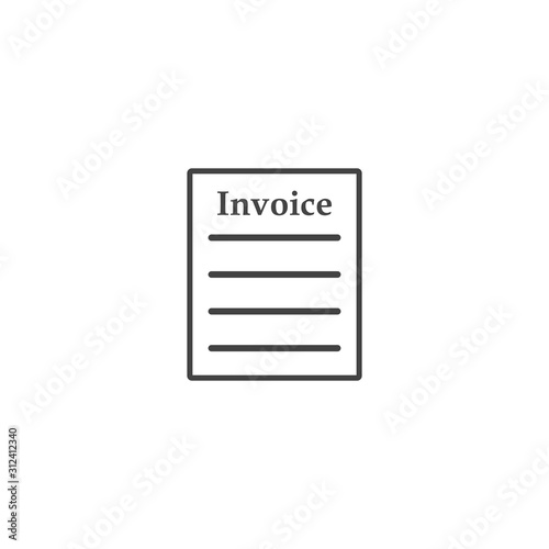 Vector invoice icon. Accounting document on white isolated background.