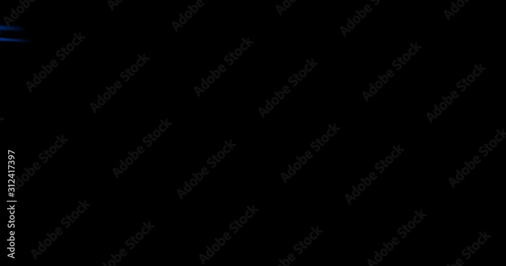 Blue neon glowing light tail, energy wave line with flash light effect. Magic blue glow swirl trace path on black background, digital internet technology and light speed backdrop