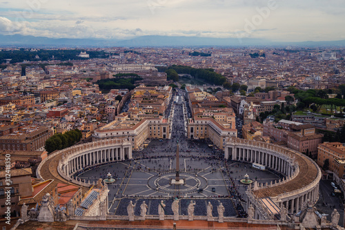 St. Peter's Square, Piazza San Pietro in Vatican City. Italy. View from St. Peter's Basilica dome © Bogusz