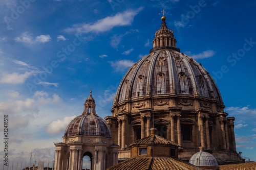 Saint Peter basilica close up on Dome, Vatican