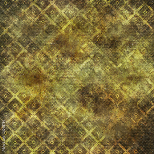 Golden Yellow and Brown Abstract Squares Background Illustration