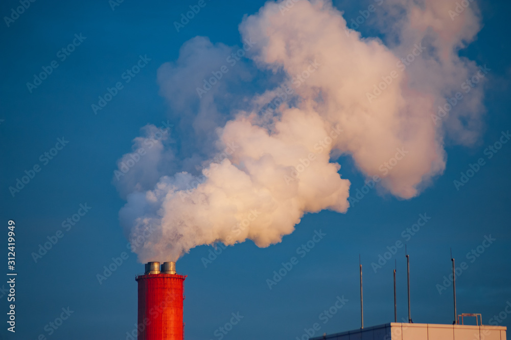 Smoking pipe thermal power station in Moscow
