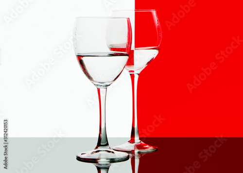 glass of red wine on black background