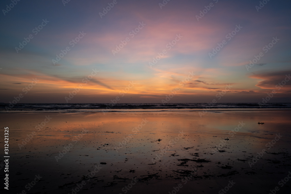 Sea horizon by sunset