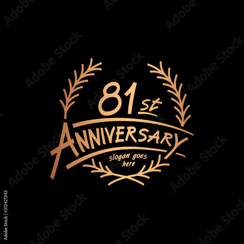 81 years design template. Vector and illustration. 81 years logo.