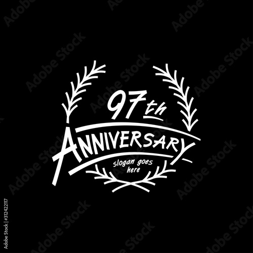 97 years design template. Vector and illustration. 97 years logo.