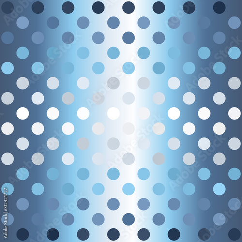 Gradient striped polka dot pattern. Seamless vector background