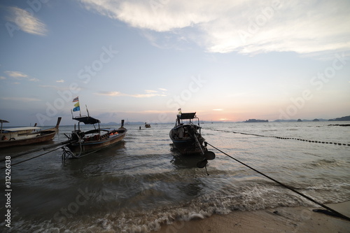 Sunset near Krabi, in Thailand  photo