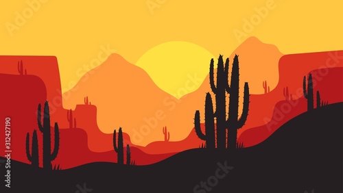 simple desert landscape background design, for landing pages, webs, posters, banners, and others