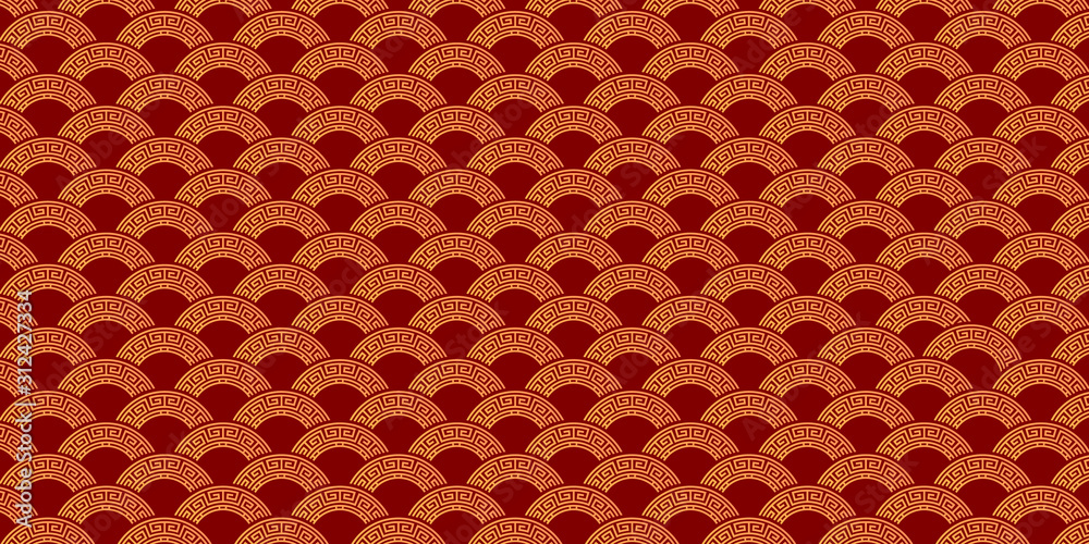 Fototapeta premium Chinese background template with red color and ornament
