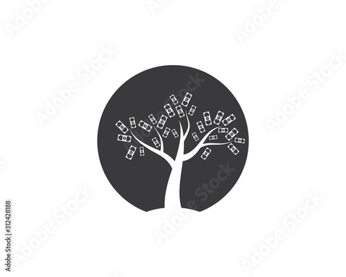 money tree logo icon vector illustration