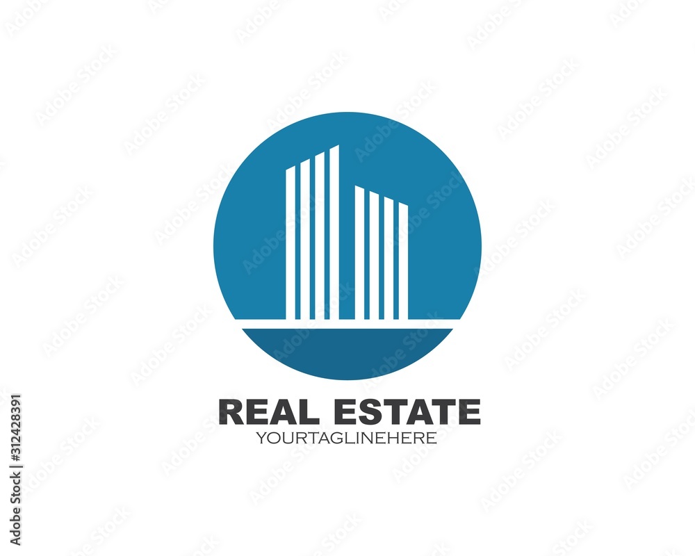 real estate modern city building vector template real estate modern city building vector template