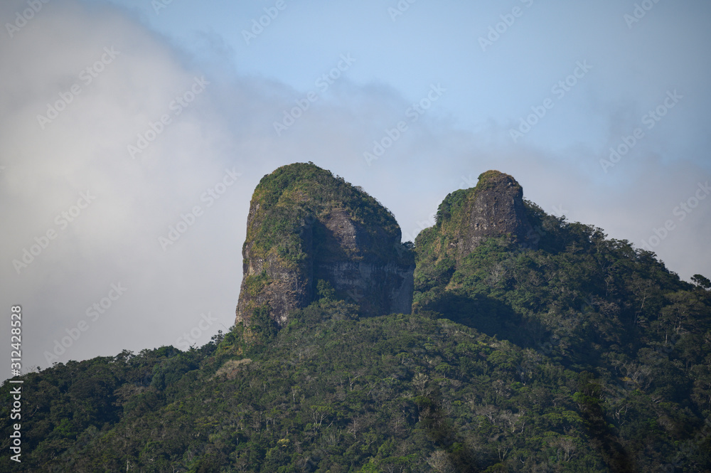 Close up of a tall mountain Peak in the central region of Panama