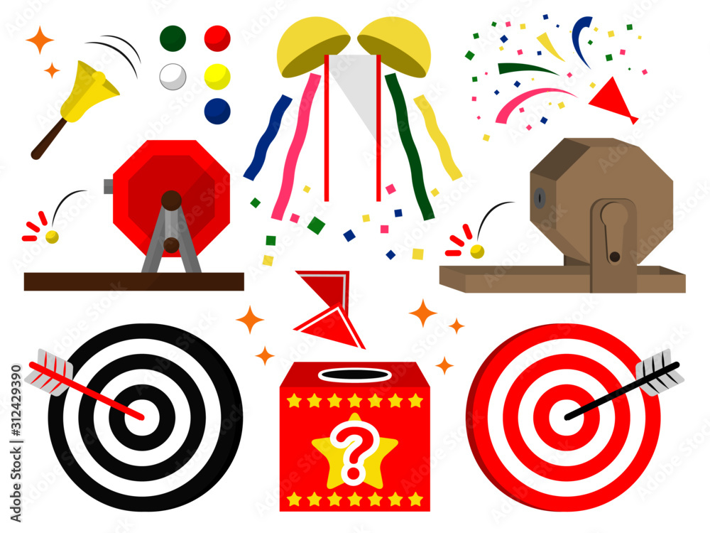 福引きに当選するイラストセット Stock Vector Adobe Stock