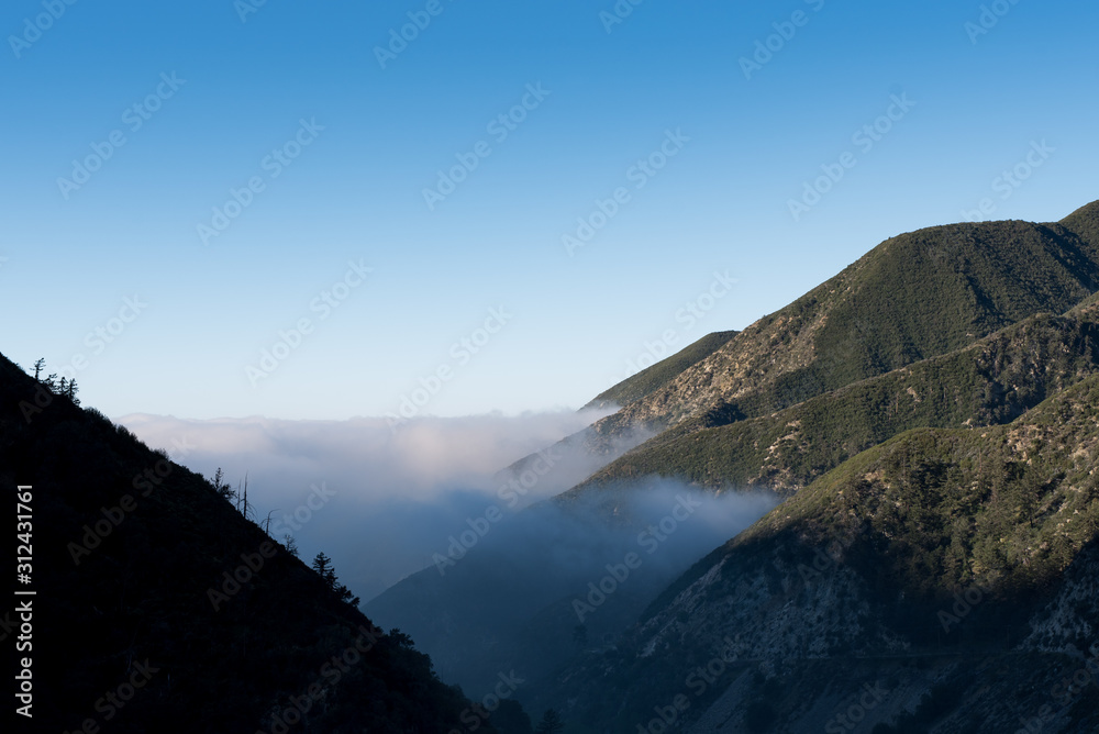 Overlooking morning fog from the San Gabriel Mountains 