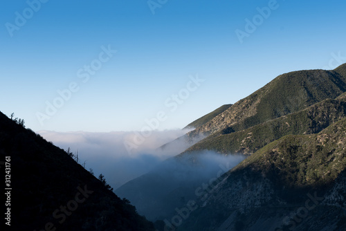 Overlooking morning fog from the San Gabriel Mountains 