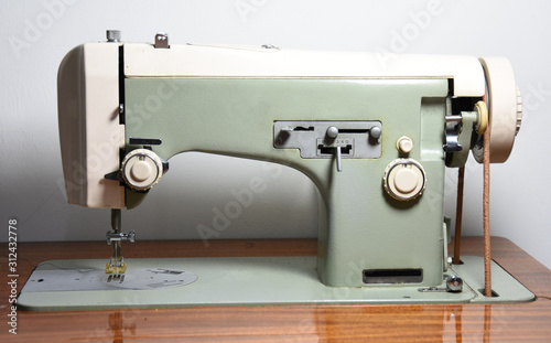 Sewing machine in the workshop