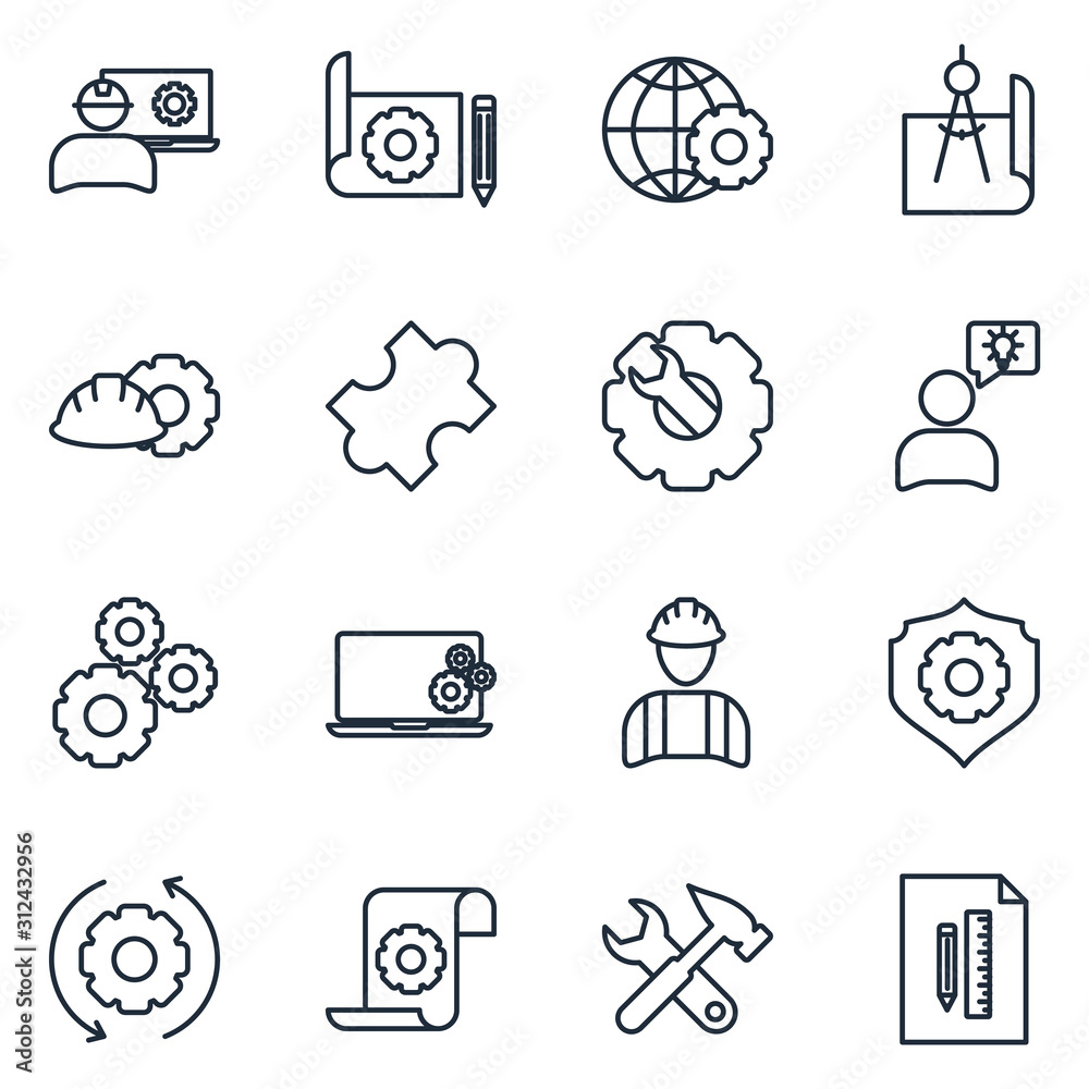SEO Set icon template color editable. Enginering pack symbol vector sign isolated on white background illustration for graphic and web design. SEO Set icon template color editable. Enginering pack symbol vector sign isolated on white background illustration for graphic and web design.