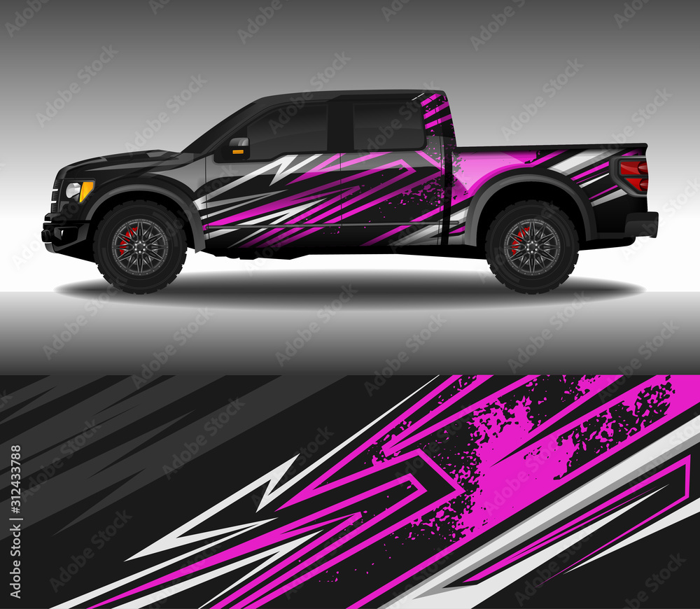 Wrap car decal design vector, custom livery race rally car vehicle sticker and tinting.