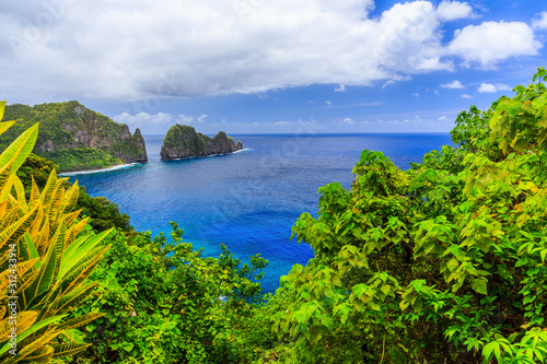 Obraz na płótnie Pago Pago, American Samoa. Camel Rock near the village of Lauli'i. w salonie