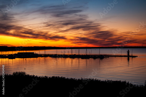 beautiful sunset at the lake Bärwald © Uwe