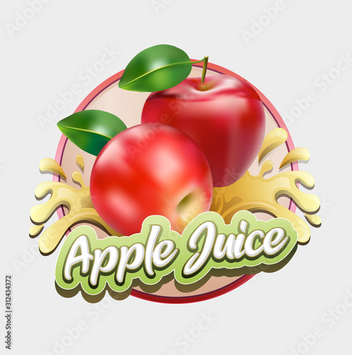 Vector illustration, Apple juice symbol