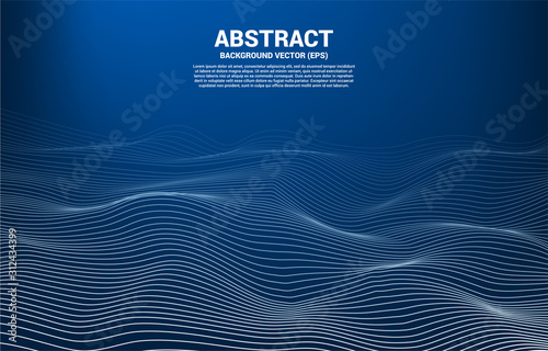 Digital Contour curve line and wave with wireframe . Abstract Background for 3D Futuristic technology concept