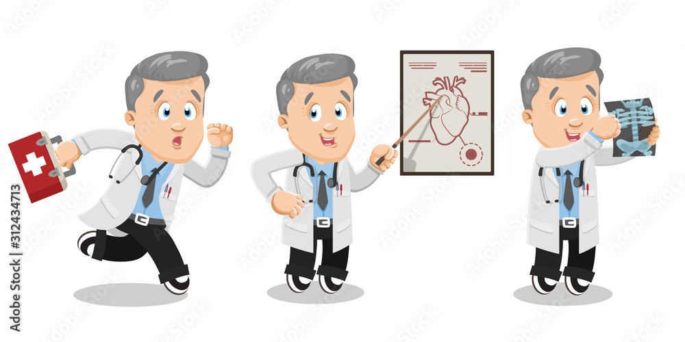 Working day highlights of medical adviser, doctor in lab coat. Working day highlights of medical adviser, doctor in lab coat.