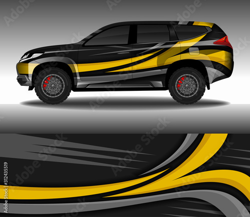Wrap car decal design vector, custom livery race rally car vehicle sticker and tinting.