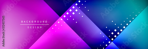 Abstract background - squares and lines composition created with lights and shadows. Technology or business digital template