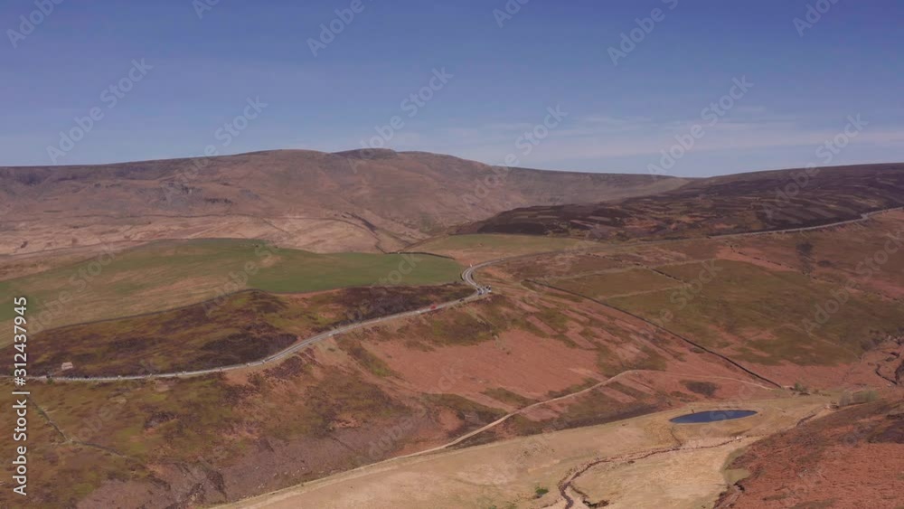 Aerial Drone flyover farm in Peak District United Kingdom Aerial Drone flyover farm in Peak District United Kingdom