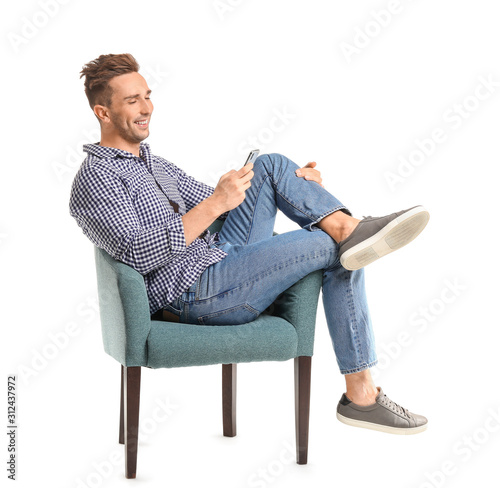 Handsome man with mobile ph...