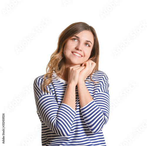 Thoughtful young woman on w...