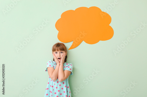 Surprised little girl with ...