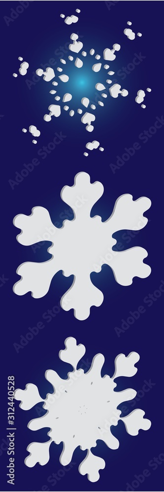Set of christmas 3d snowflakes on blue background. Set of christmas 3d snowflakes on blue background.