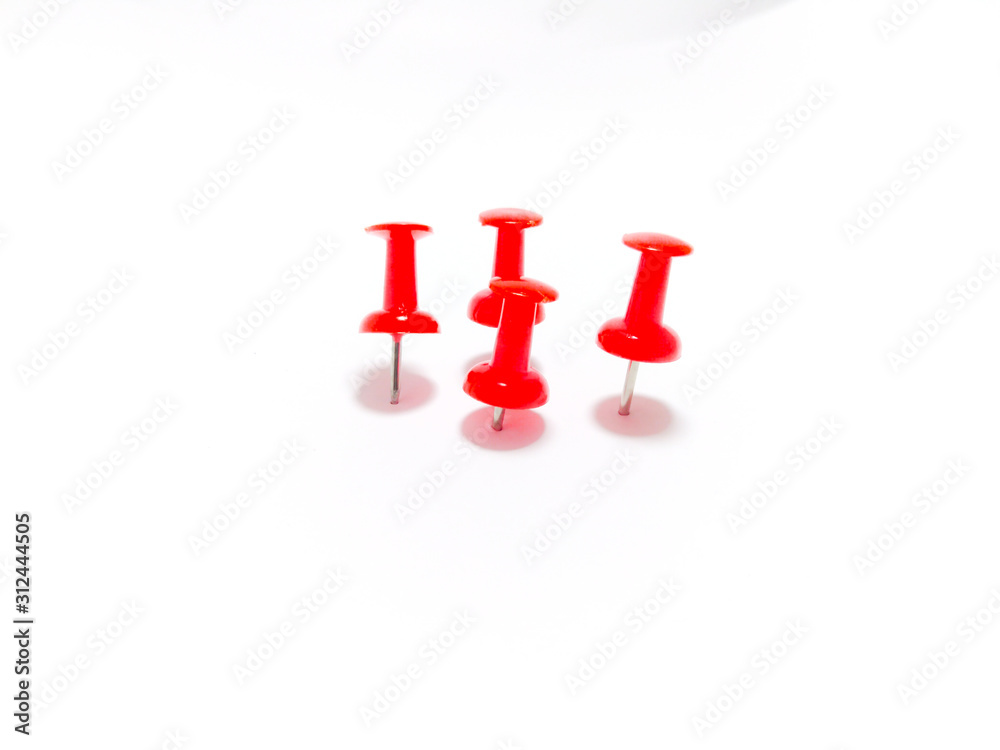 colorful push pins isolated on white background colorful push pins isolated on white background