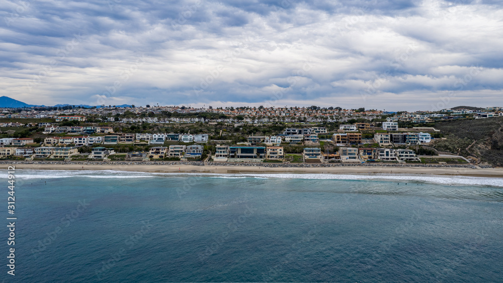 An Aerial View of Dana Point From the Ocean