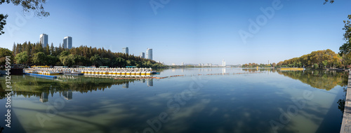 Panoramic View by Xuanwu Lake in Nanjing City in A Sunny Day