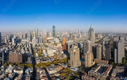 Aerial View of Nanjing City in A Sunny Day in China © SN
