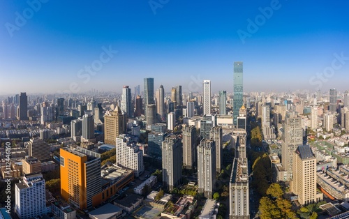 Aerial View of Nanjing City in A Sunny Day in China