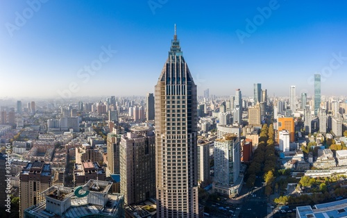 Aerial View of Nanjing City in A Sunny Day in China © SN