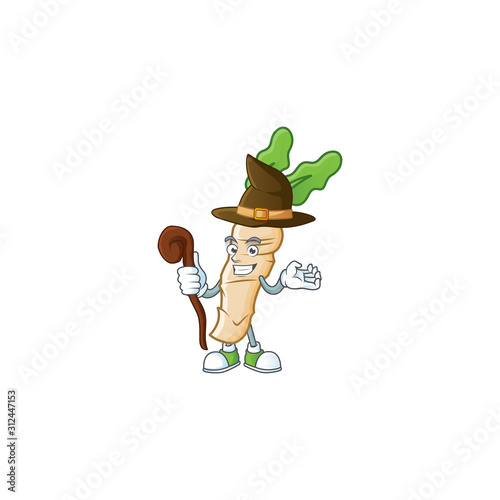 Happy Face Witch horseradish cartoon character style