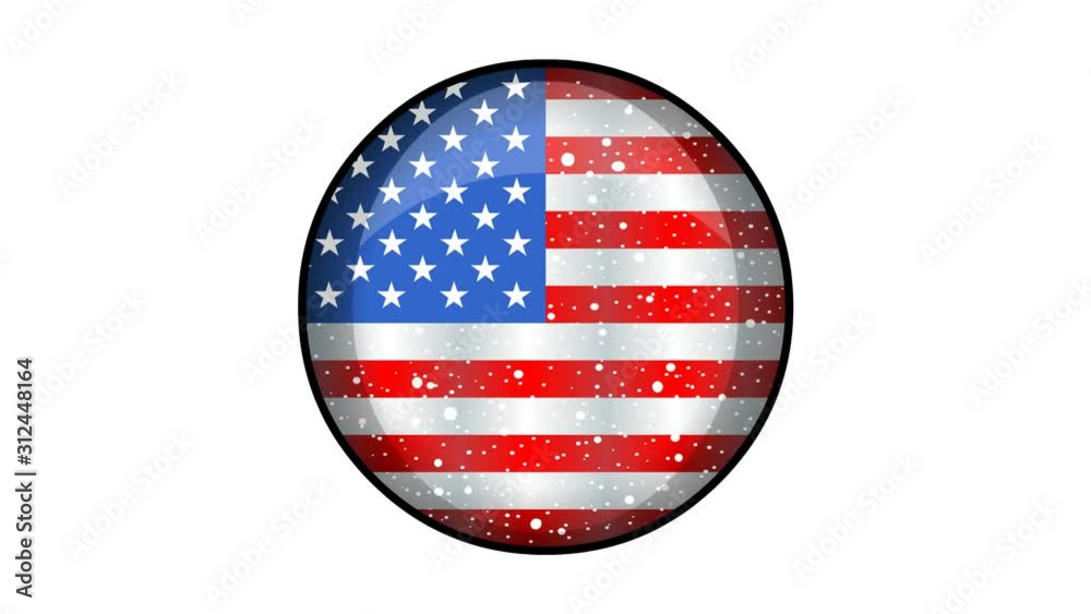 Animated United States of America - USA flag cartoon illustration with glitter animation Animated United States of America - USA flag cartoon illustration with glitter animation