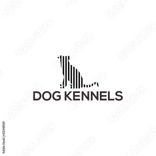 dog kennels logo design concept vector
