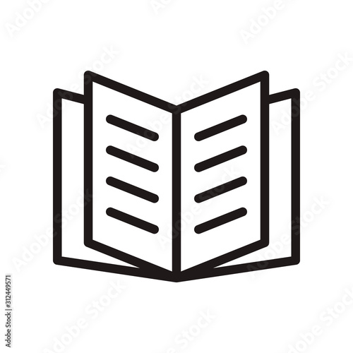 Book, open book icon in trendy outline style design. Vector graphic illustration. Book icon for website design, logo, and ui. Editable vector stroke. Pixel perfect. EPS 10.